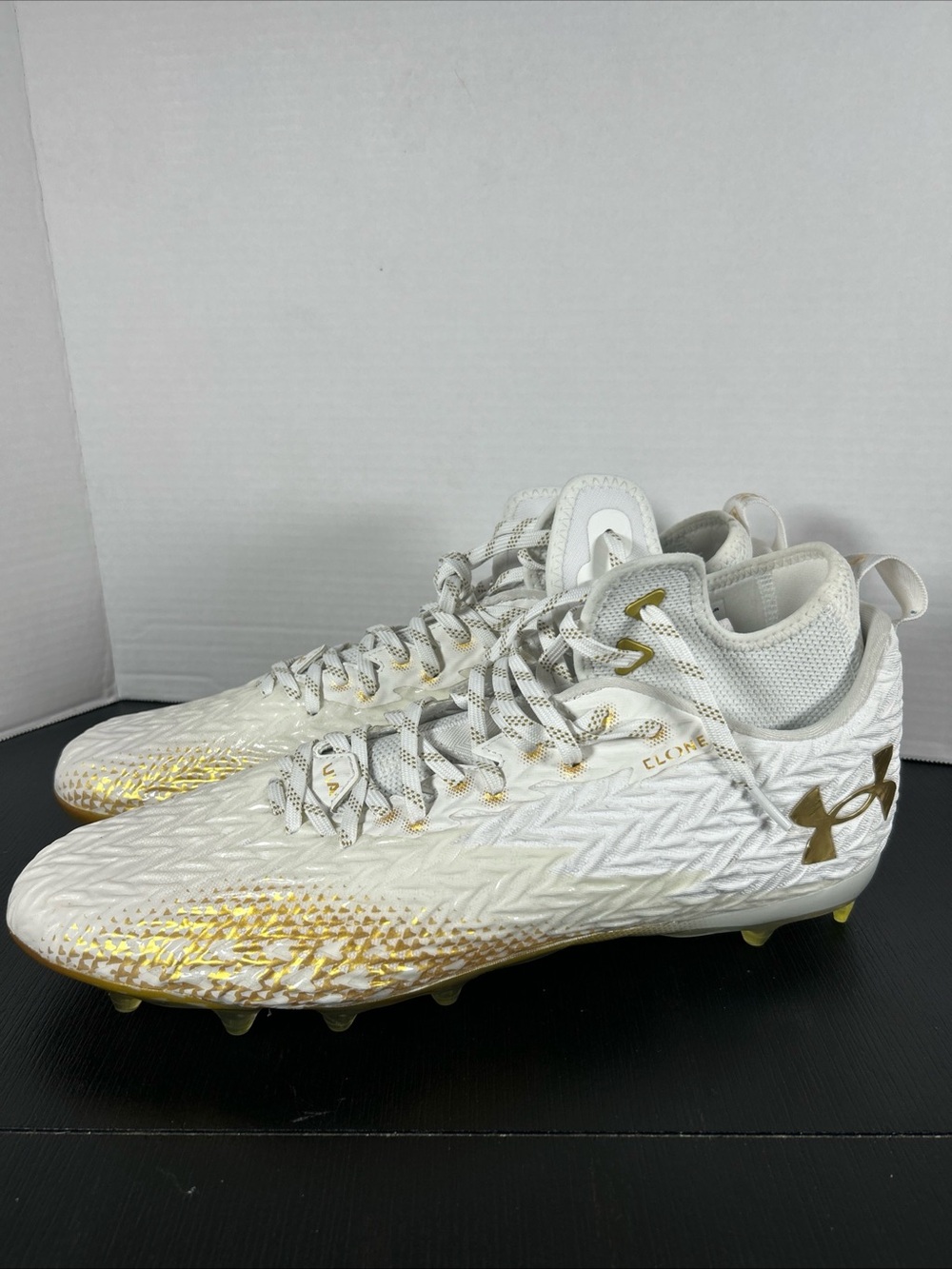Under Armour White and Gold Football Cleats - Mid Top new no box